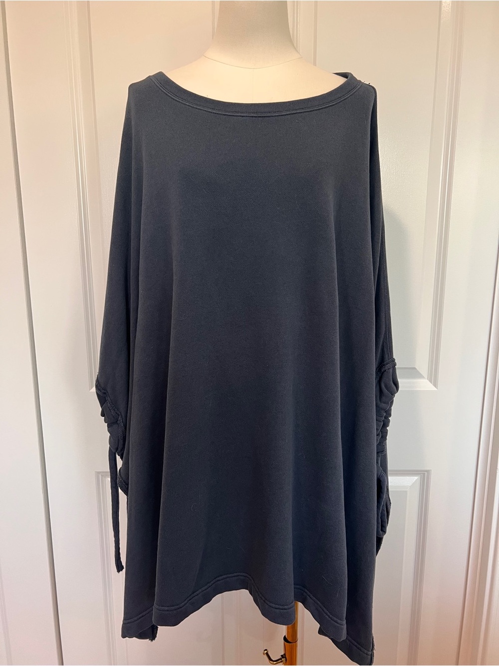 Free People Beach Oversized blue Boatneck cover up
